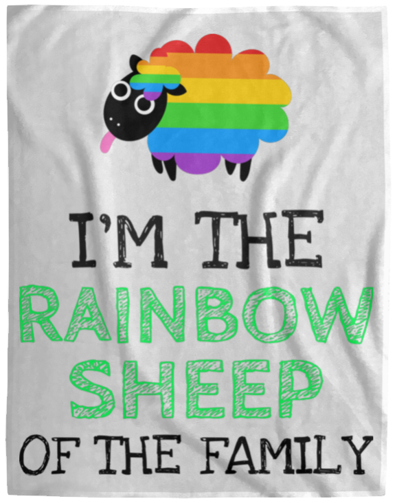 Rainbow Sheep Cozy Plush Fleece Blanket - 60x80