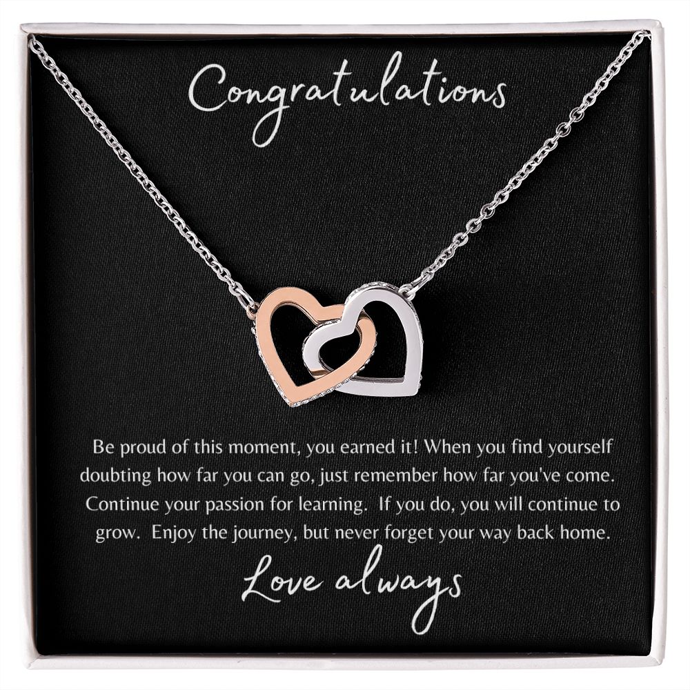 Interlocking Heart Necklace for Graduates
