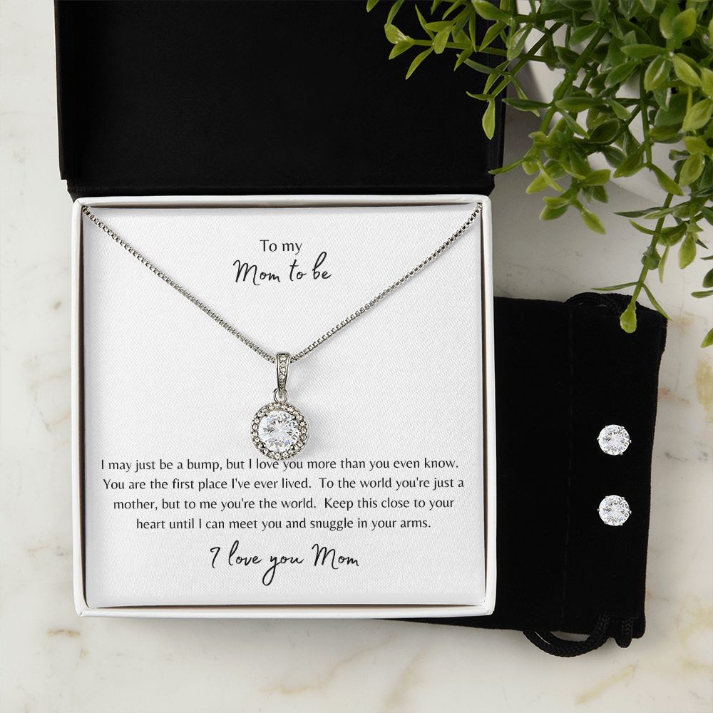 To My Mom To Be Eternal Hope Necklace with Earrings