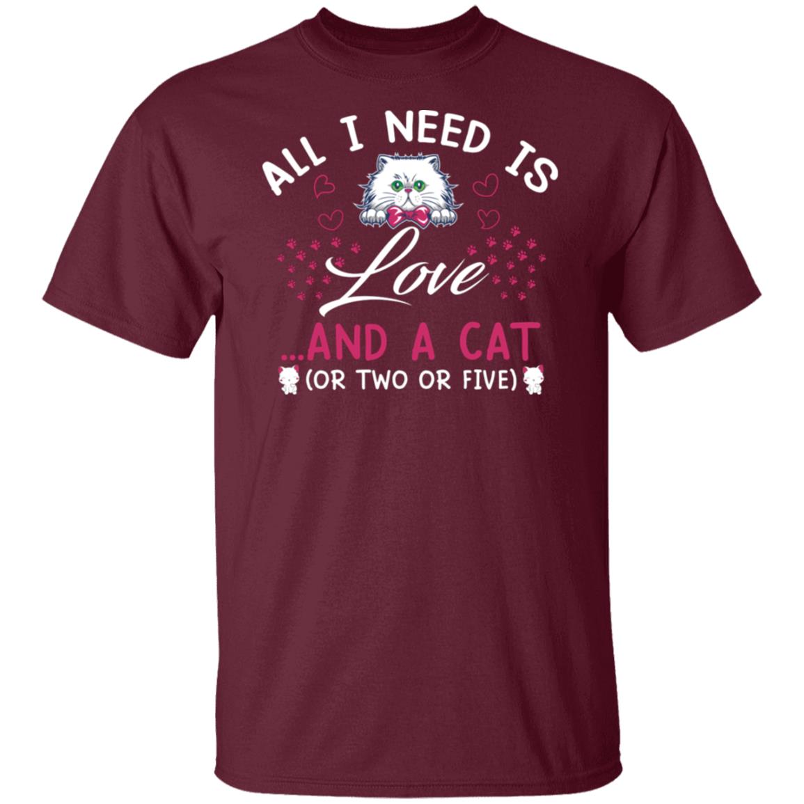 All I need is love and a cat or (two or five) tshirt
