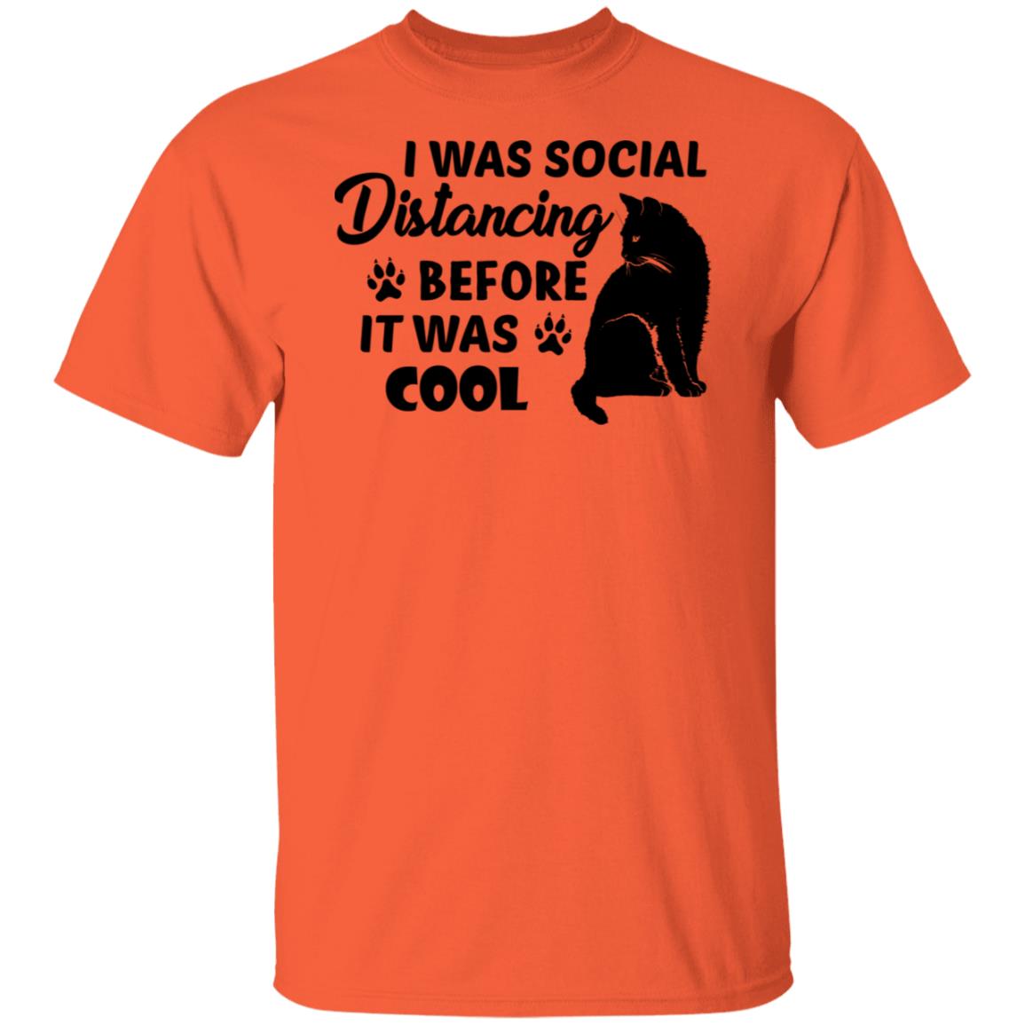 was social distancing before it was cool, cat t-shirt