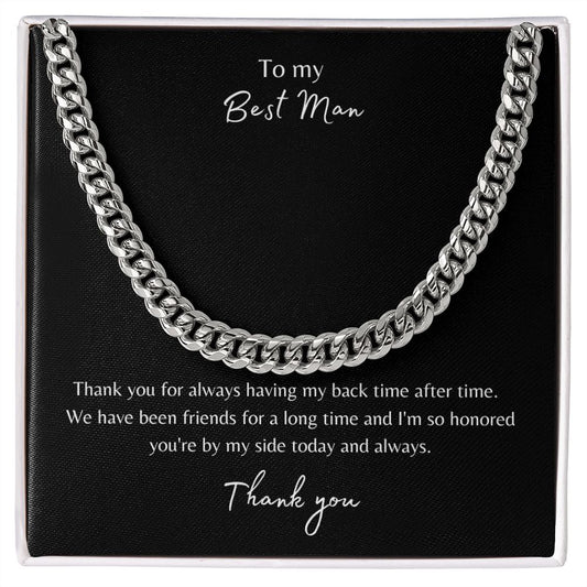 To My Best Man Cuban Link Chain